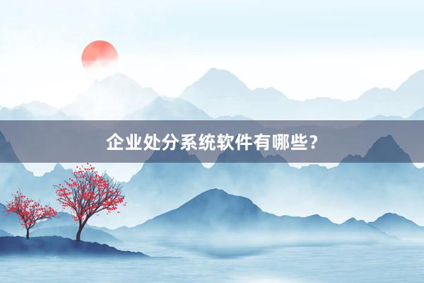 企业处分系统软件有哪些?